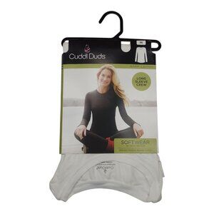 Cuddl Duds Softwear Long Sleeve Crew Medium Stretch Modal Blend Top Off White